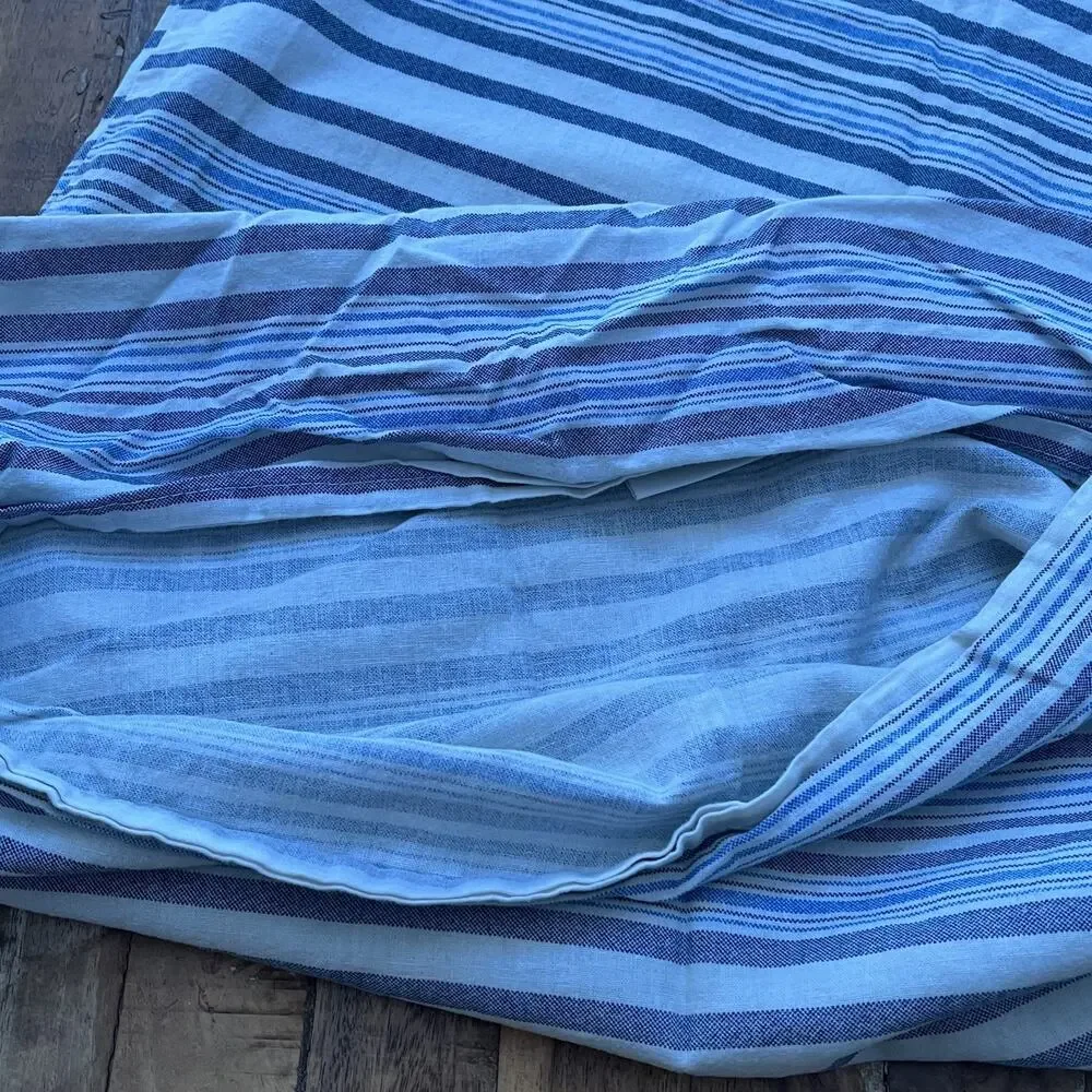 Tresors de Provence Blue Striped Linen Blend Pillow Shams 21